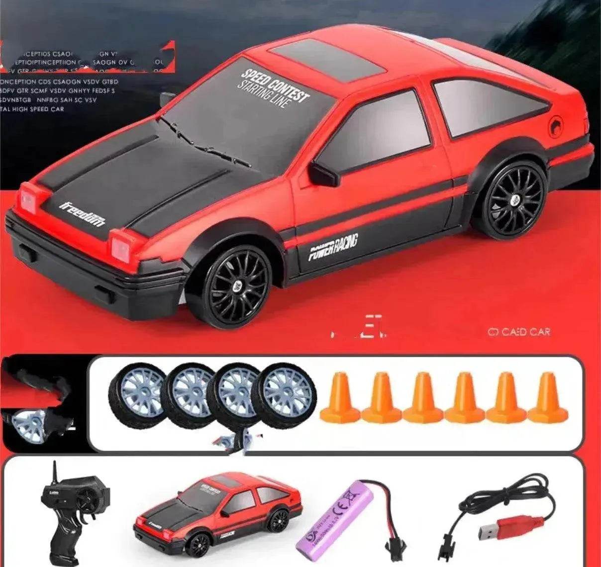 2.4G Drift Rc Car 4WD RC Drift Car Toy Remote Control GTR Model AE86 Vehicle Car RC Racing Car Toy For Children Christmas Gifts - Velora