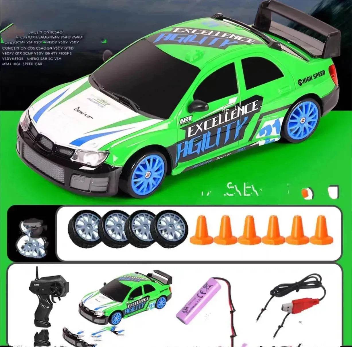 2.4G Drift Rc Car 4WD RC Drift Car Toy Remote Control GTR Model AE86 Vehicle Car RC Racing Car Toy For Children Christmas Gifts - Velora