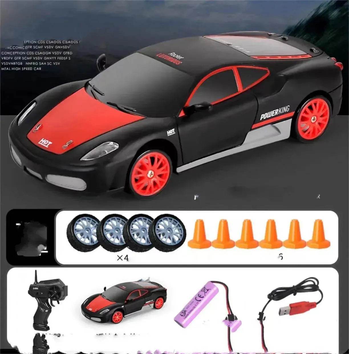 2.4G Drift Rc Car 4WD RC Drift Car Toy Remote Control GTR Model AE86 Vehicle Car RC Racing Car Toy For Children Christmas Gifts - Velora