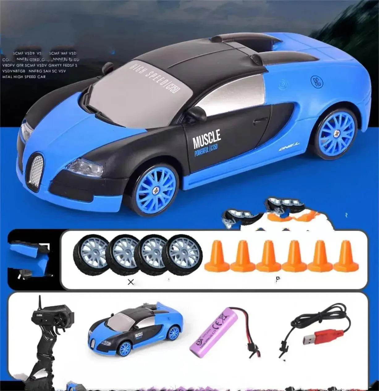 2.4G Drift Rc Car 4WD RC Drift Car Toy Remote Control GTR Model AE86 Vehicle Car RC Racing Car Toy For Children Christmas Gifts - Velora