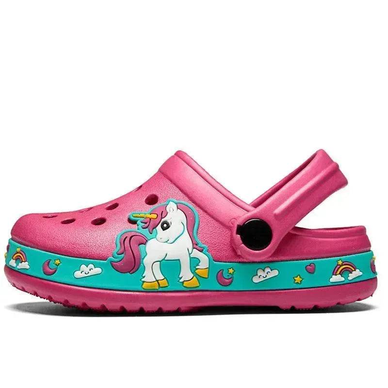 2-6y Kids Summer Boys Girls Sandals Flat Heel Cartoon Soft Bottom Beach Slippers Children Garden Shoes - Velora