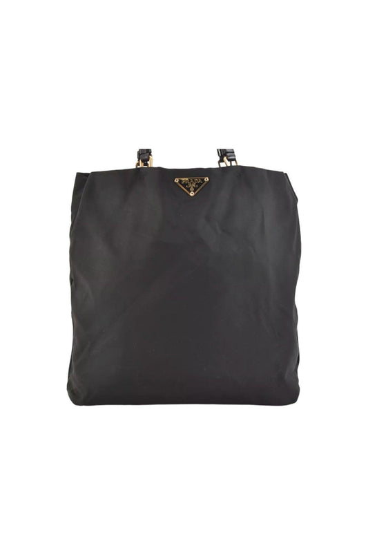 PRADA Vintage Nylon Tessuto Leather Shoulder Bag Purse Black 9107K - Velora