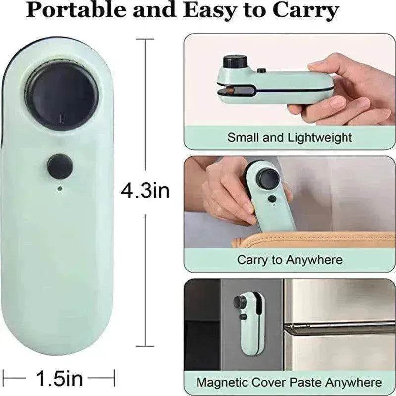 2-in-1 Mini Bag Sealer & Cutter: Rechargeable Heat Seal - Velora
