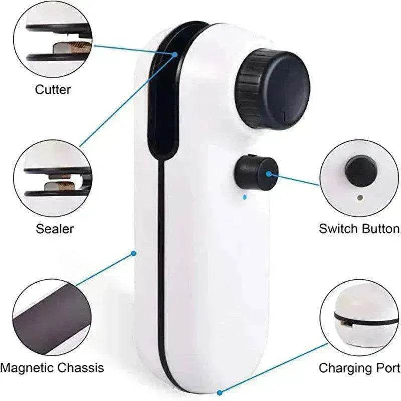 2-in-1 Mini Bag Sealer & Cutter: Rechargeable Heat Seal - Velora
