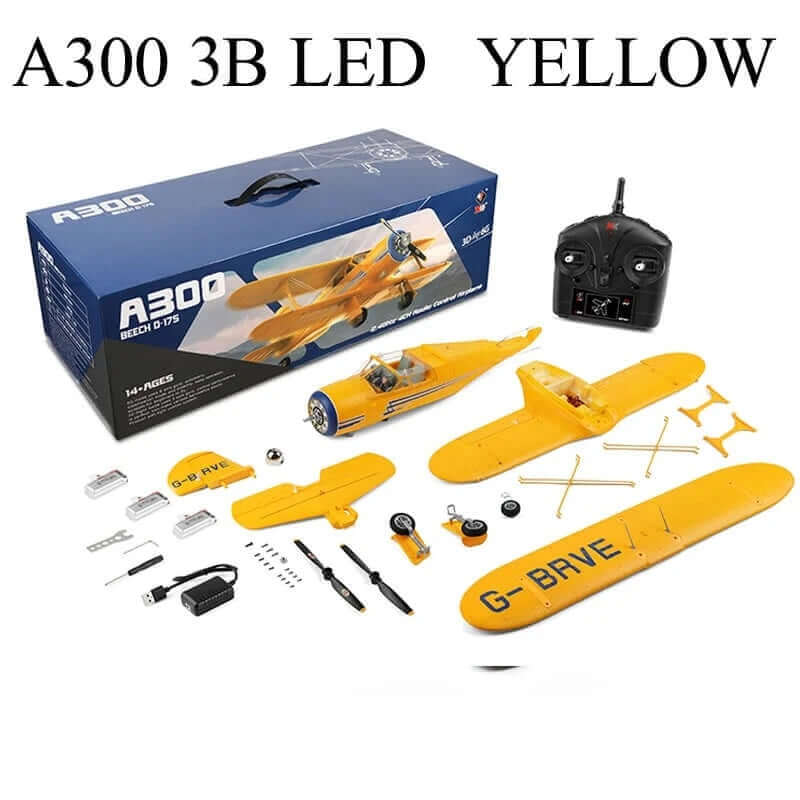 2024 WLtoys A300-Beech D17S EPP 4CH RC Biplane: LED, 3D/6G Gyro, Brushless - Velora Luxury Fashion