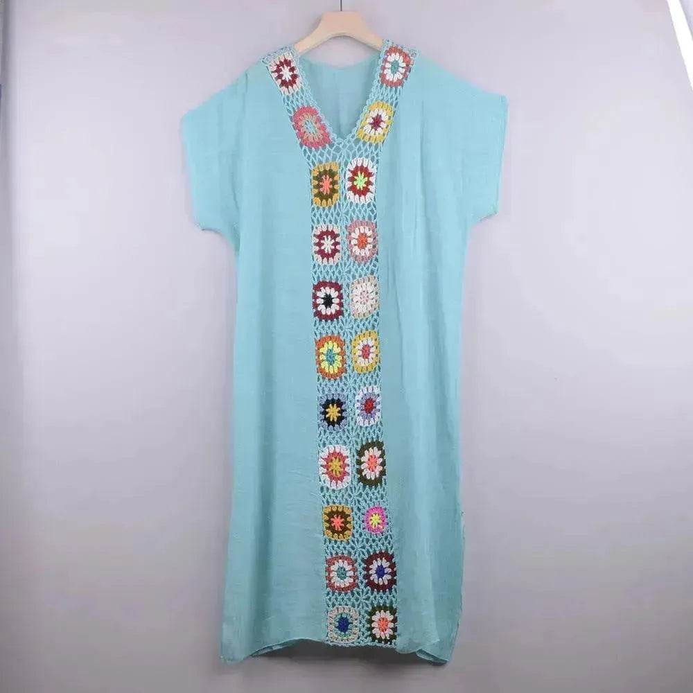2025 Summer Beach Hand Crochet Stitching Dress - Velora