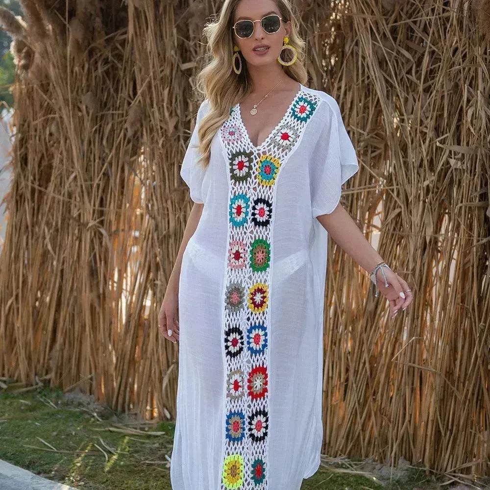 2025 Summer Beach Hand Crochet Stitching Dress - Velora