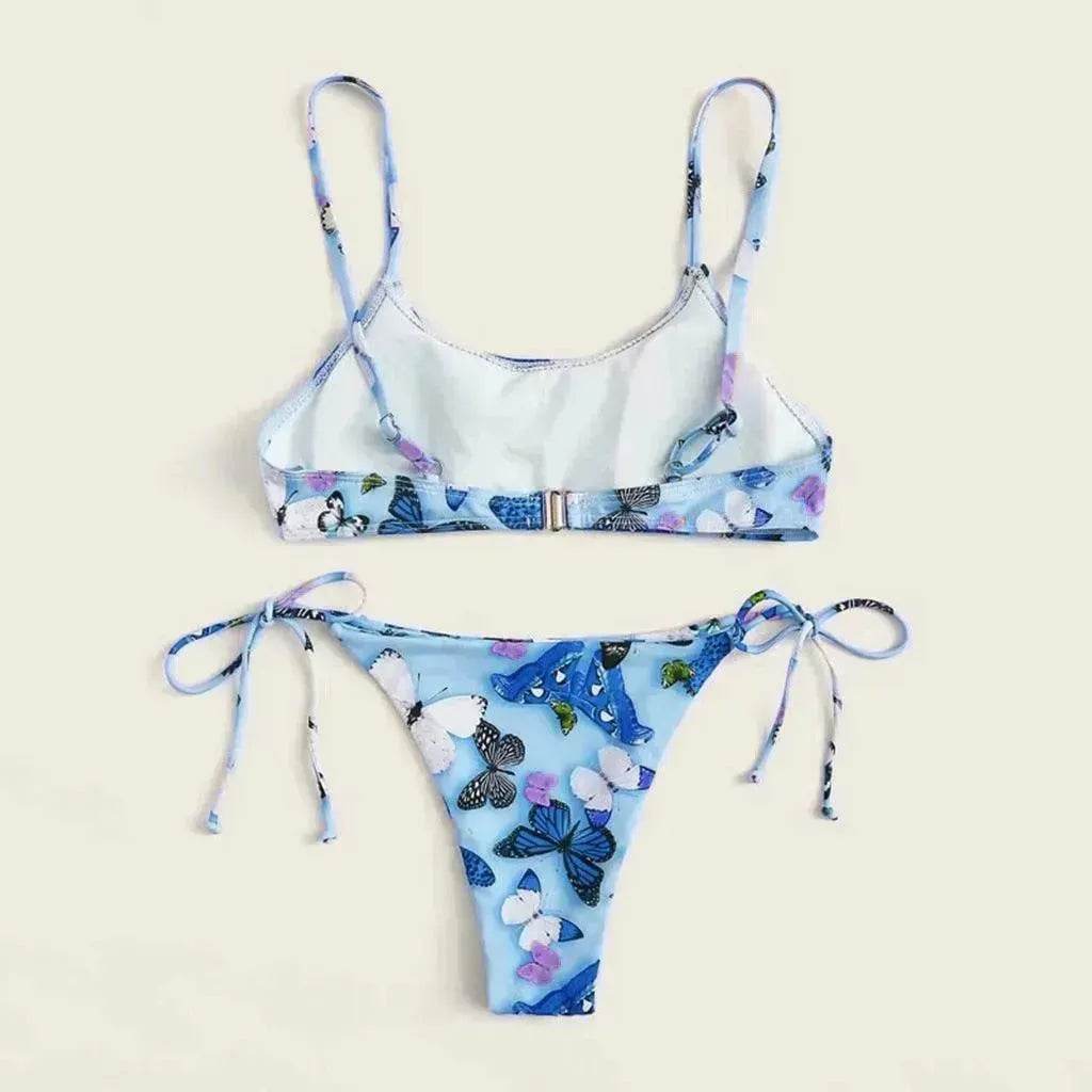 2025 Summer Vibe Flowers Print Charming Bikini for Beach Swimming Fashion Push Up Swimsuit Womens Clothing - Velora