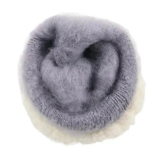 Winter knitted Woolen gloves Unisex thermal gloves faux fur gloves - Velora