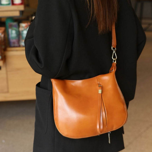 First Layer Cowhide Niche Shoulder Messenger Bag Simple - Velora