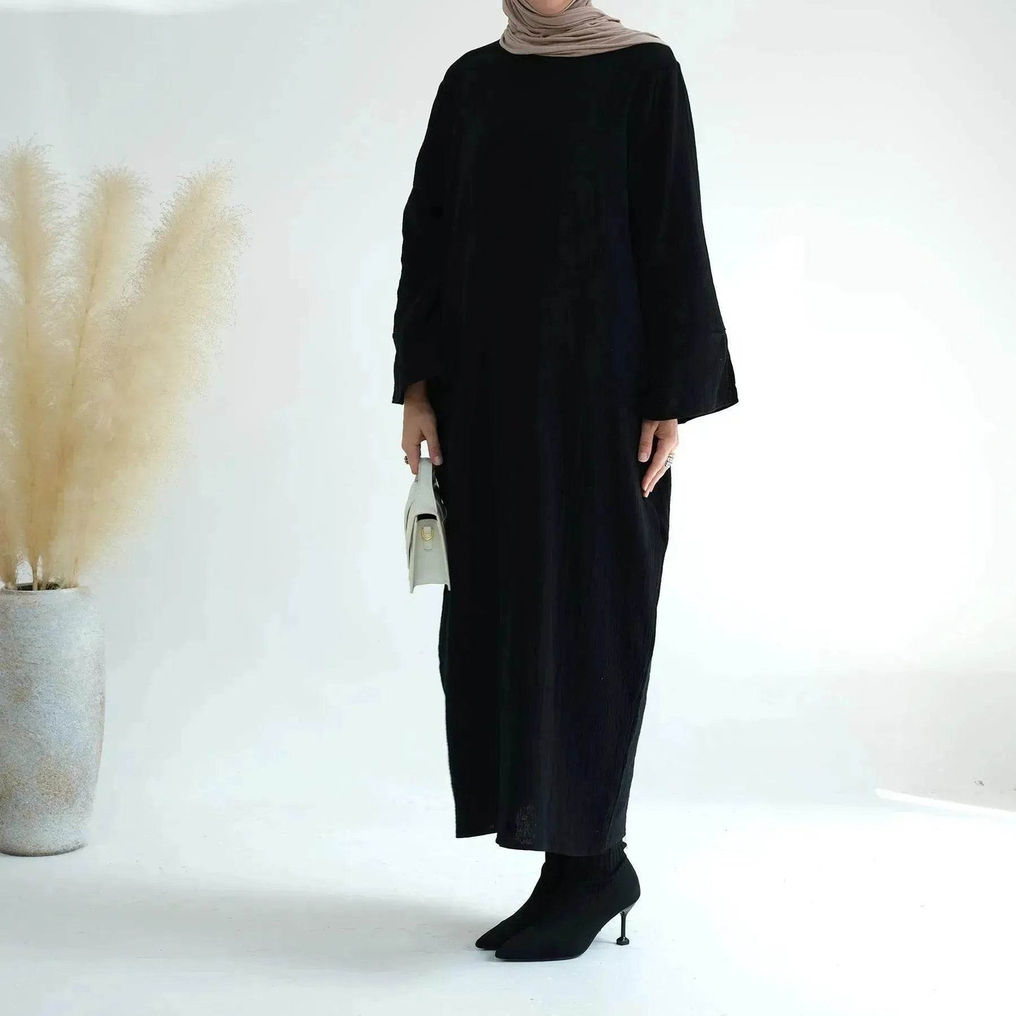 Plain Abaya Dress Eid Abaya 2025 Simple cotton abaya - Velora