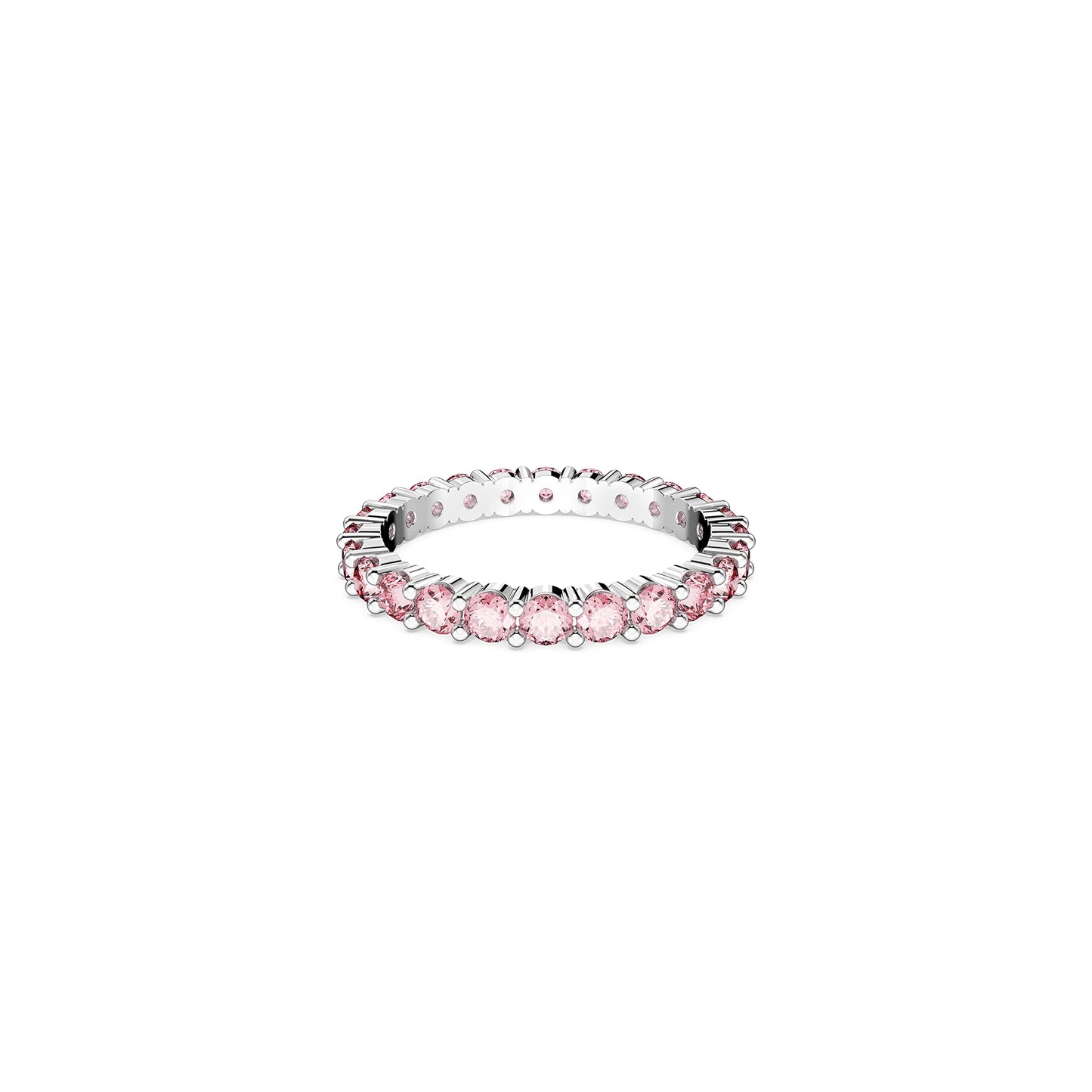 Swarovski Matrix Vittore Ring Pink Stones on a Rhodium Finished Band Size 8 Part of the Matrix Vittore Collection