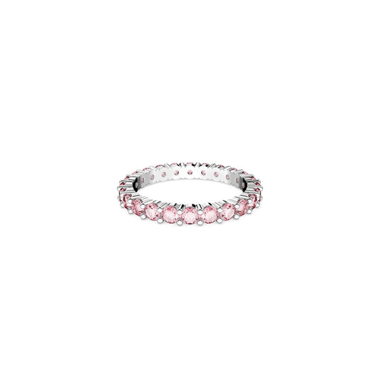 Swarovski Matrix Vittore Ring Pink Stones on a Rhodium Finished Band Size 8 Part of the Matrix Vittore Collection