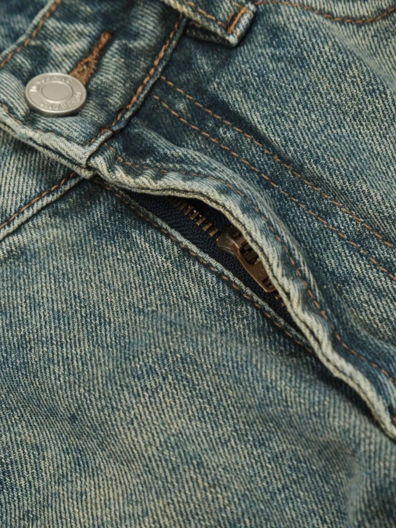 Men's Distressed High-Waist Straight Leg Jeans - Velora