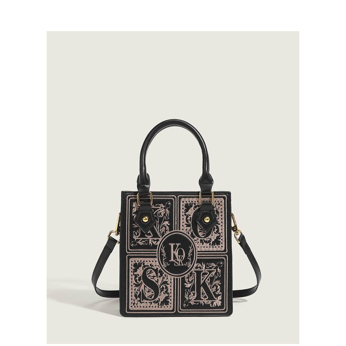 Early Autumn Popular Embroidered Portable Small Square Messenger Bag - Velora