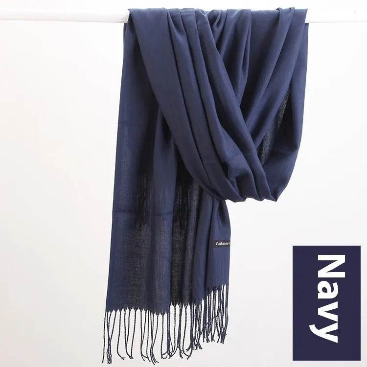 Pure Color Warm Keeping Scarf All-match Cashmere Shawl - Velora