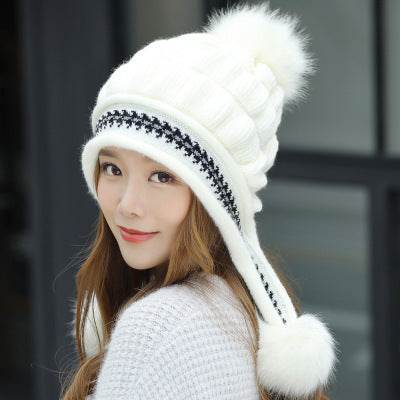 Cozy Knit Fleece-Feel Beanie With Ear Flaps & Pompom Warm Winter Hat For Women Perfect For Skiing & Outdoor Activities - Velora