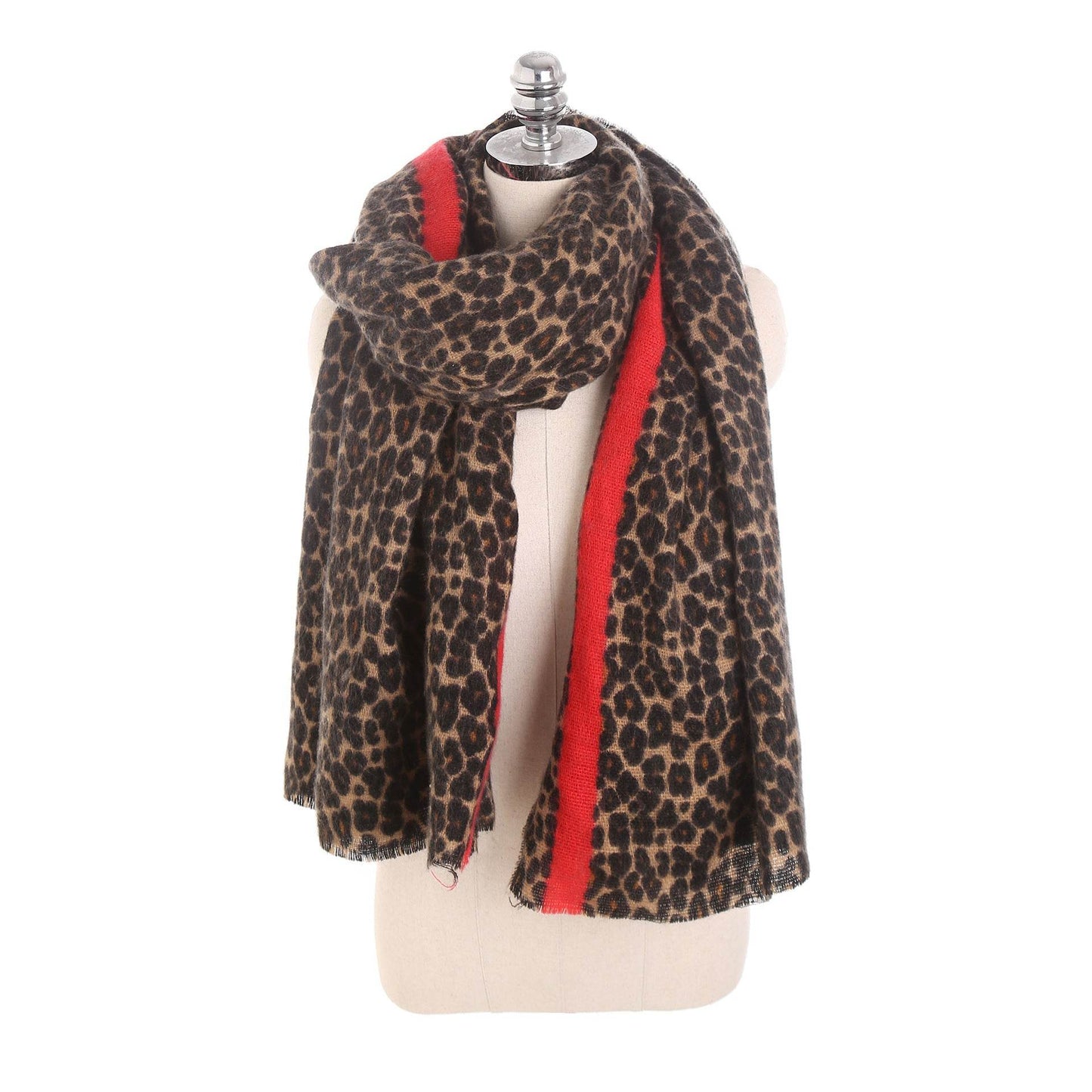 Leopard-print cashmere women's scarf shawl - Velora