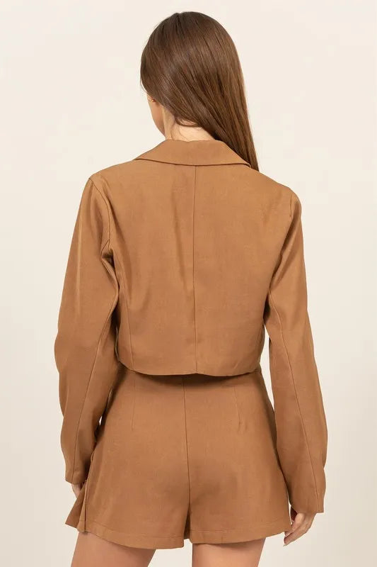 HYFVE Cropped Button-Down Blazer - Velora