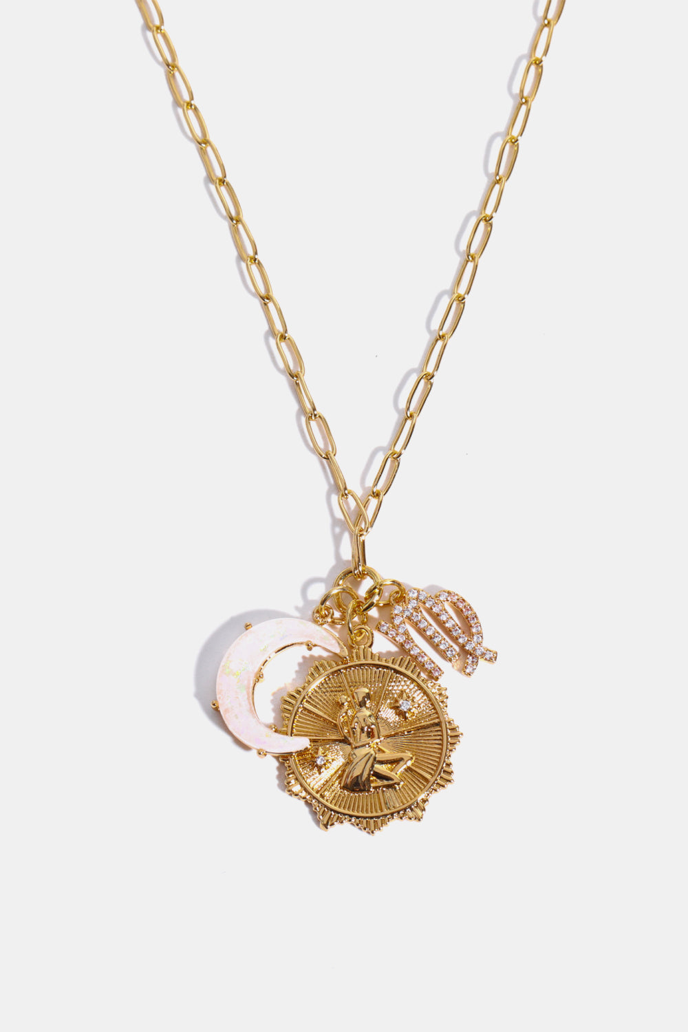 Constellation and Moon Pendant Copper Necklace - Velora