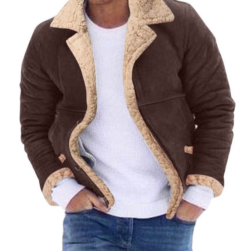 Fashion Men's Fur Integrated Fleece-lined Padded Jacket - Velora