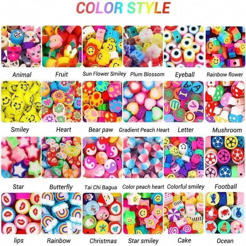 24 Grid 480 PCs Colorful Polymer Clay Beaded Set DIY Bracelet - Velora