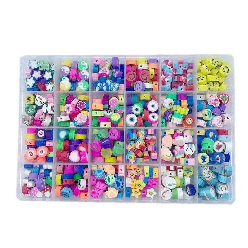 24 Grid 480 PCs Colorful Polymer Clay Beaded Set DIY Bracelet - Velora