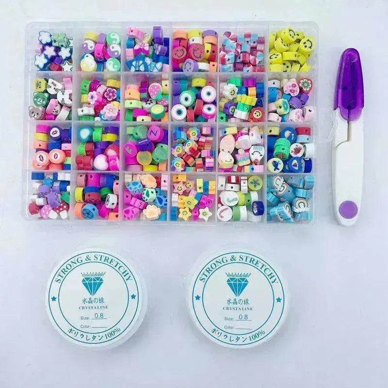 24 Grid 480 PCs Colorful Polymer Clay Beaded Set DIY Bracelet - Velora