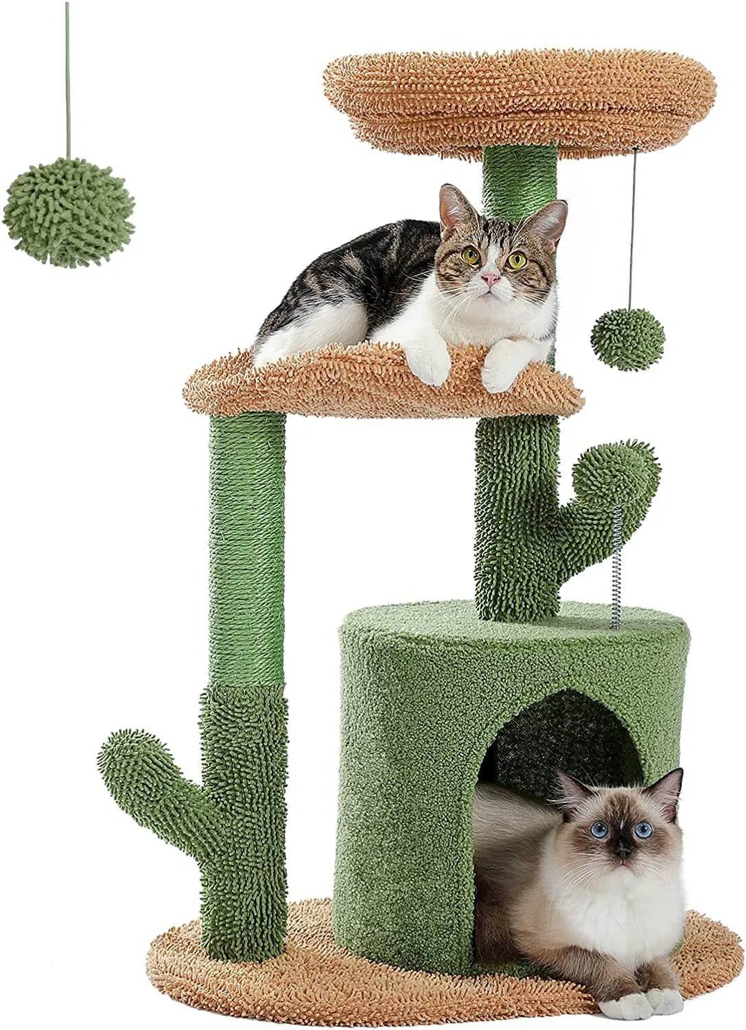 Climbing Frame Cat Nest Tree 32-inch Cactus Cat Climbing Frame - Velora