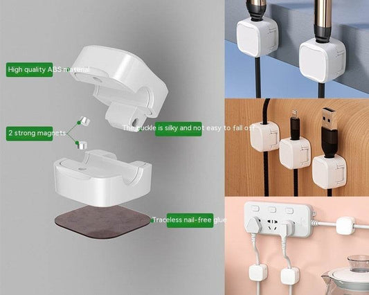 Under Desk Cable Management System Wire Magnetic Cable Organizer - Velora