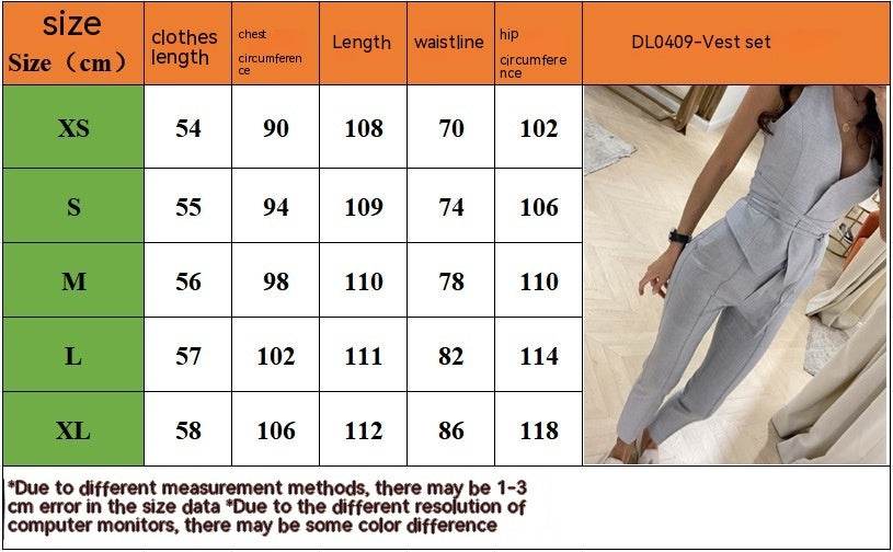 Temperament Waist-controlled Sexy Vest Skinny Pants Two-piece Set - Velora