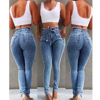 High Waist Fringed jeans Bootcut Pant Women - Velora