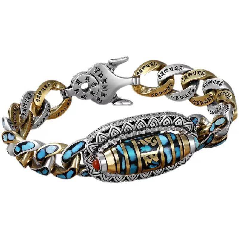 Fashion Jewelry New Men's Bracelet Personality Retro Transfer Rotating Nine Eye Pearl Bracelets High-end Gift - Velora
