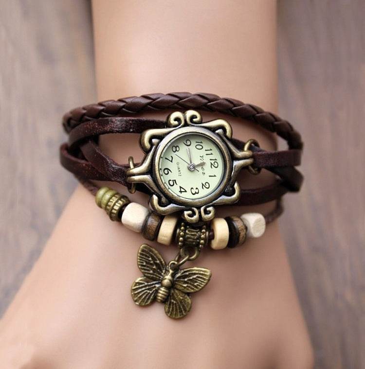 Cowhide winding bracelet watch - Velora