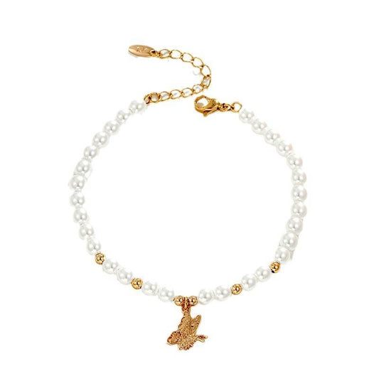 Butterfly Vintage High-grade Artificial Pearl Bracelet - Velora