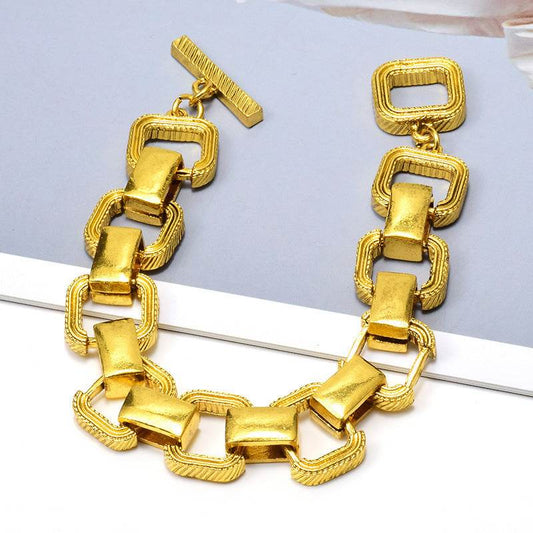 Gold Metal Buckle Bracelet For Women - Velora