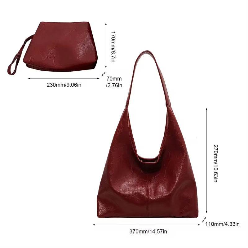 Fashion Womens Shoulder Bag Vintage Designer Large Capacity Casual Tote Bag Autumn And Winter Fashion Handbag - Velora