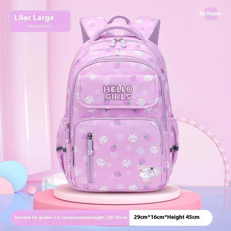 6-12-year-old Primary School Children Girls Backpack Large Capacity Schoolbag - Velora