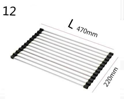Folding Kitchen Drain Sink Rack Stainless Steel sink caddies - Velora