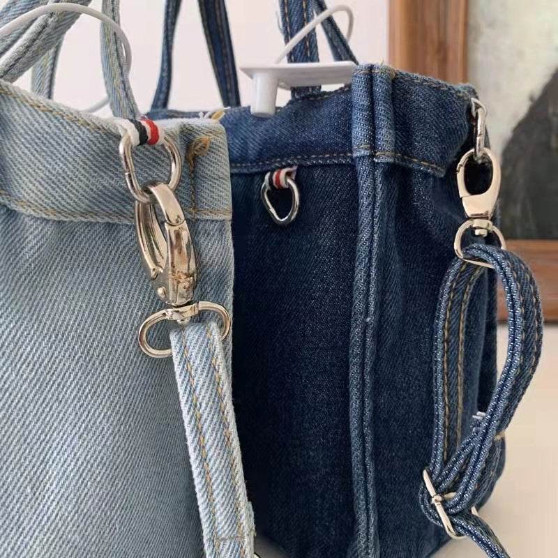 Sophisticated Mini Denim Bag Versatile Portable - Velora