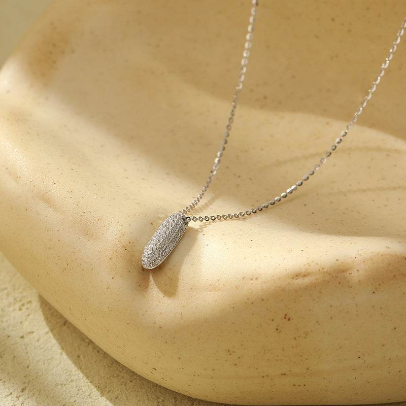 Silver 26 Letter Bubble Necklace For Women Full Diamond - Velora