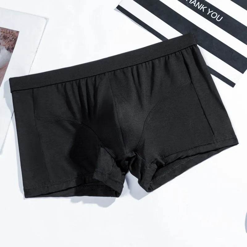 Men's Underwear Plain Cotton Boxer Short Breathable U Convex - Velora