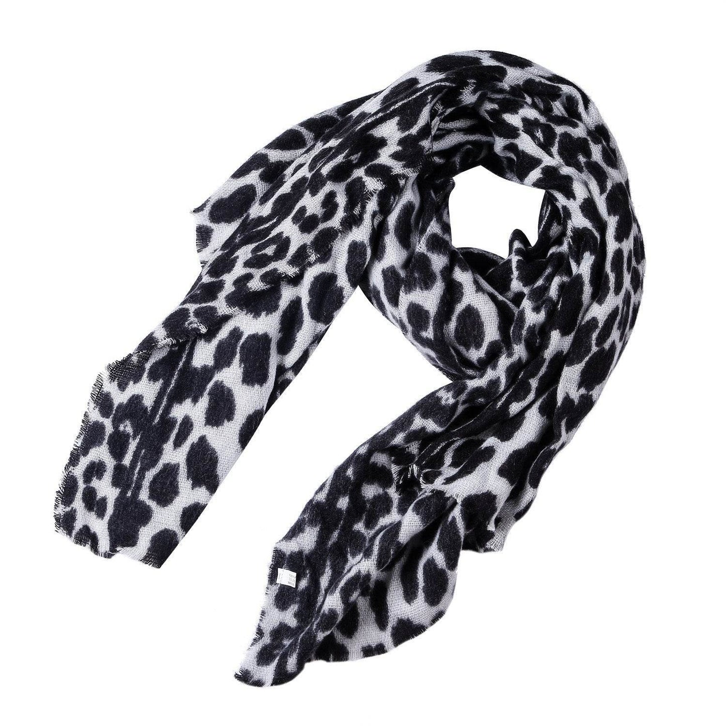 Leopard-print cashmere women's scarf shawl - Velora