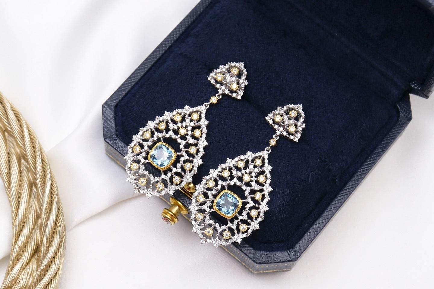 Luxury Custom 925 Silver Blue Luxury Earrings - Velora