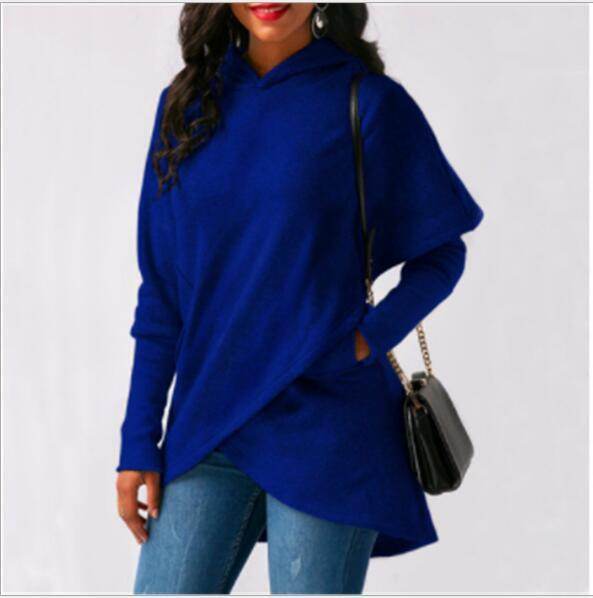 Autumn Winter Fleece Irregular Hoodie Sweatshirts - Velora