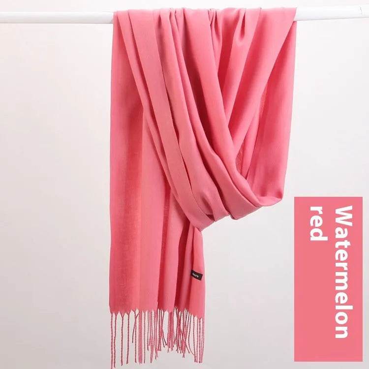 Pure Color Warm Keeping Scarf All-match Cashmere Shawl - Velora
