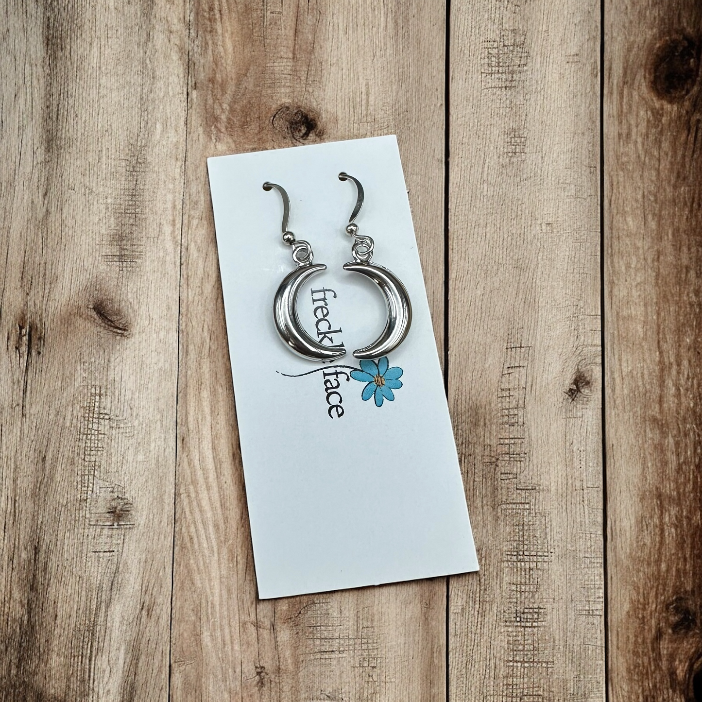 Bubble Moon Earrings - 3D Crescent Shape, Hypoallergenic, Nickel-free - Velora