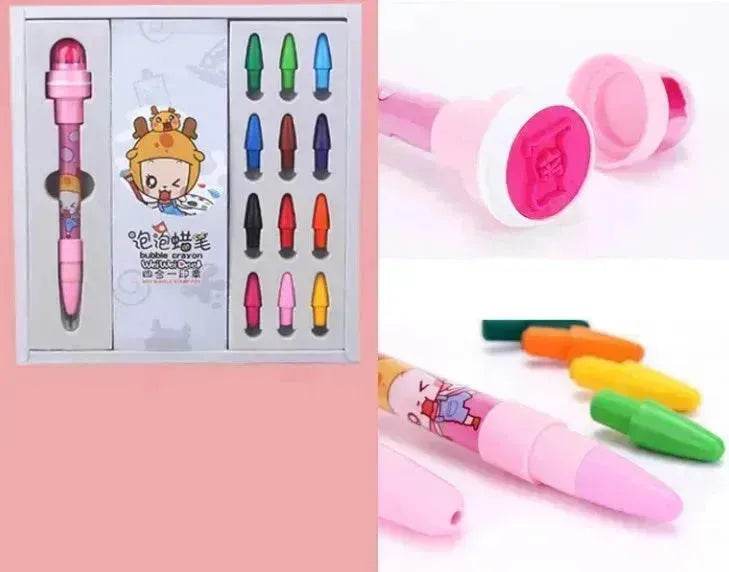 12 Color Bubble Crayon Painting Graffiti Seal for Children - Velora