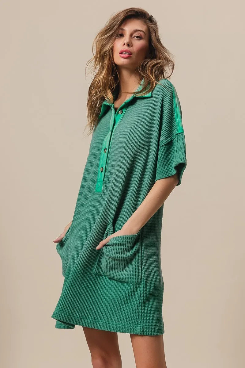 BiBi Dip Dye Mineral Washed Knit Dress - Velora