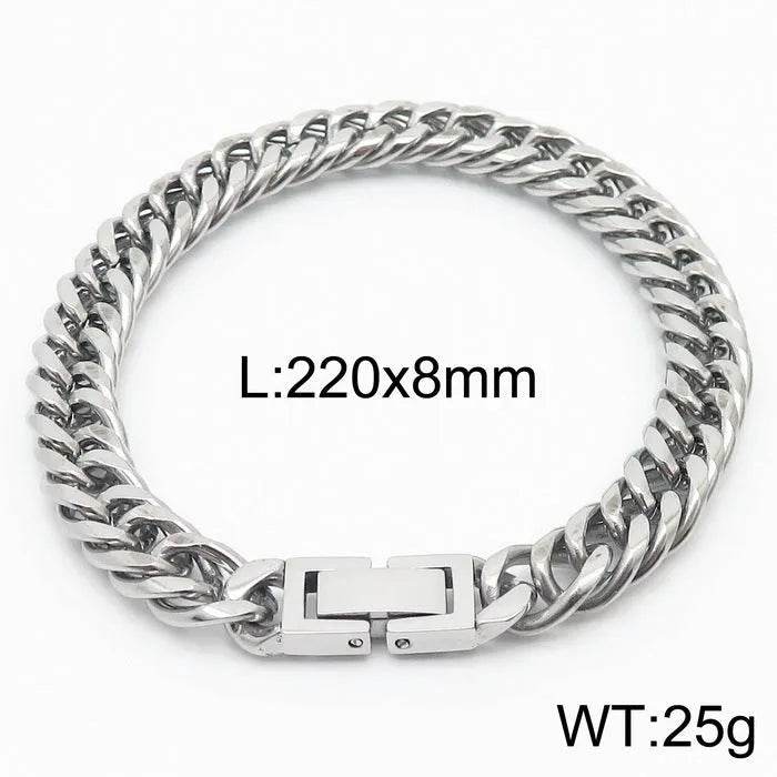Cuban Link Chain Trimming Chain Jewelry Buckle Titanium Steel Bracelet - Velora